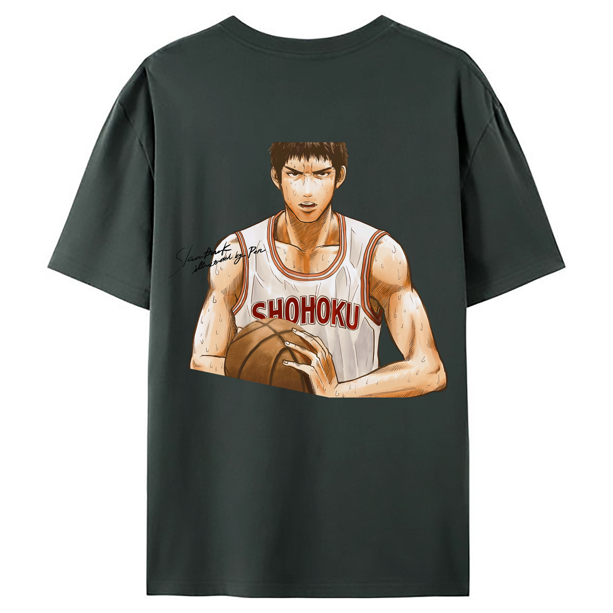 （画像用） SLAM DUNK／スラムダンク 綿100％ メンズ半袖Tシャツ（バックプリント） 通気性